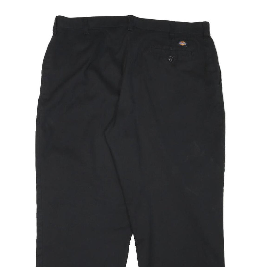 DICKIES Mens Cotton Blend Black Regular Fit Straight Leg Trousers W36 L27