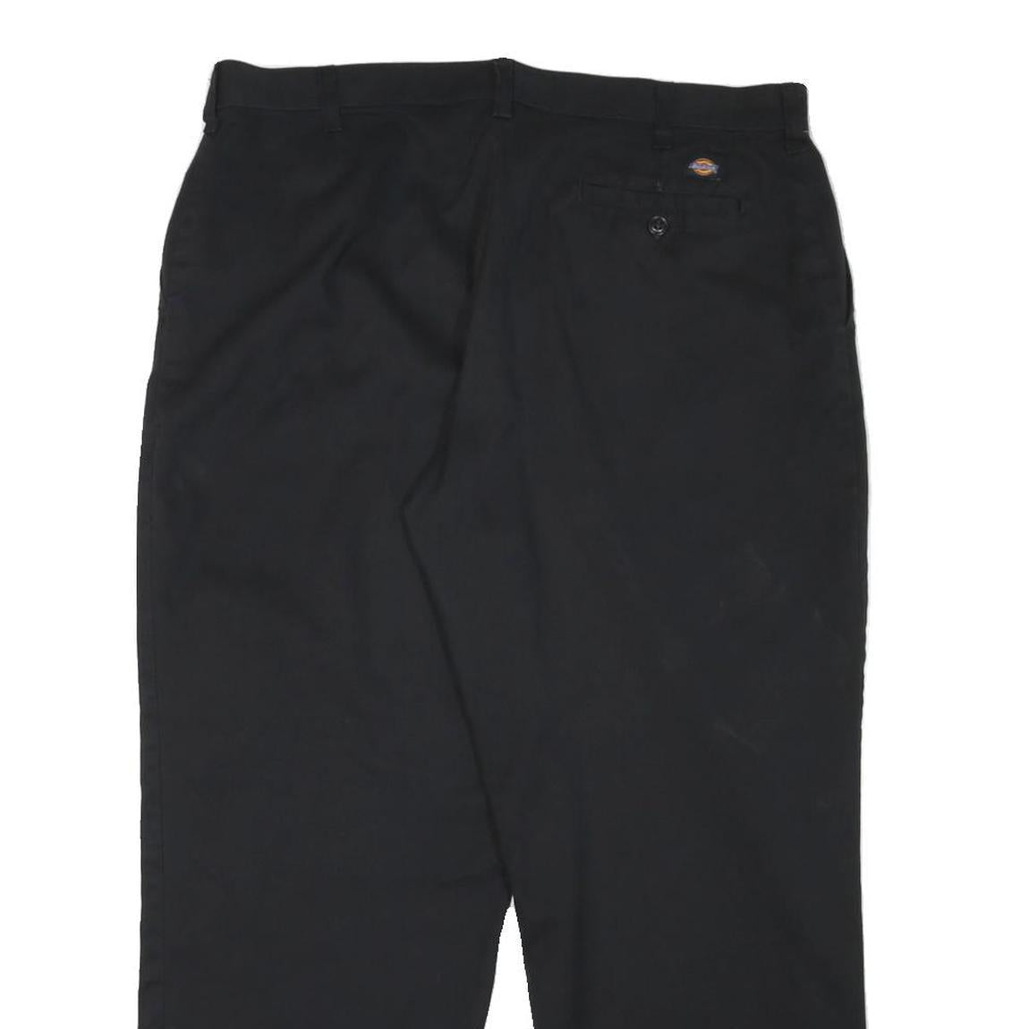 DICKIES Mens Cotton Blend Black Regular Fit Straight Leg Trousers W36 L27