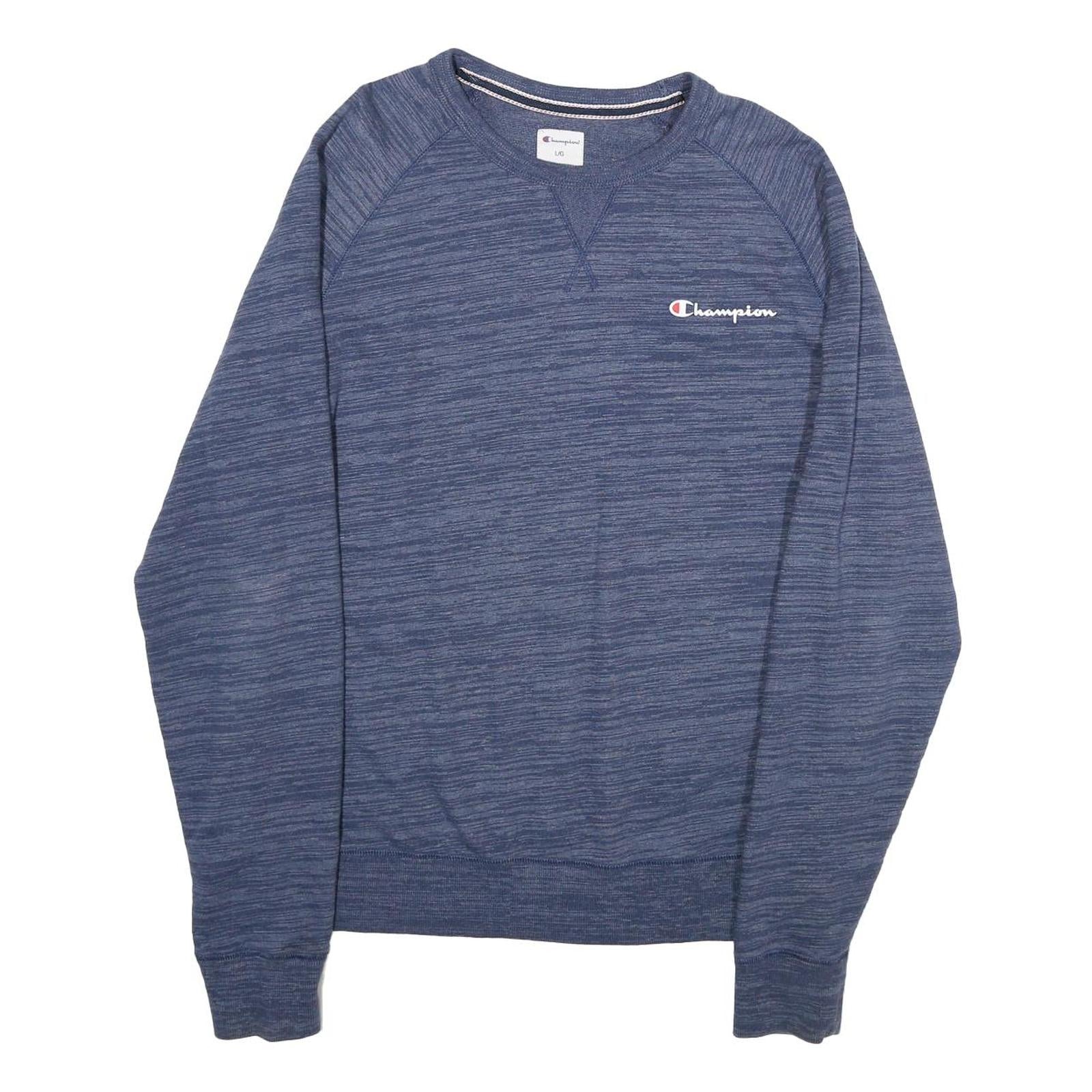 CHAMPION Mens Blue Sweatshirt Crew Neck L Cotton Casual Pullover