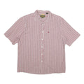 TIMBERLAND Mens Red & White Checked Cotton Short Sleeve Shirt L Casual