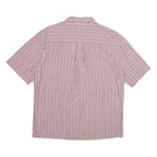 TIMBERLAND Mens Red & White Checked Cotton Short Sleeve Shirt L Casual
