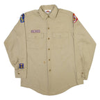 DICKIES Royal Rangers Mens Plain Shirt Brown Long Sleeve M