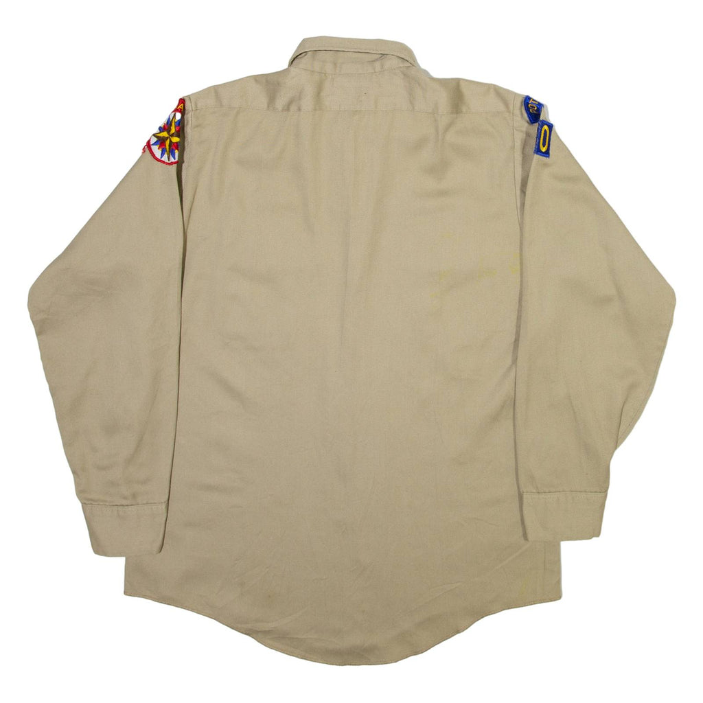 DICKIES Royal Rangers Mens Plain Shirt Brown Long Sleeve M
