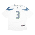 NFL Mens White Seahawks Wilson Football Shirt M Short Sleeve V-Neck