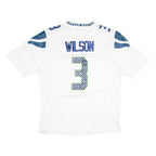 NFL Mens White Seahawks Wilson Football Shirt M Short Sleeve V-Neck