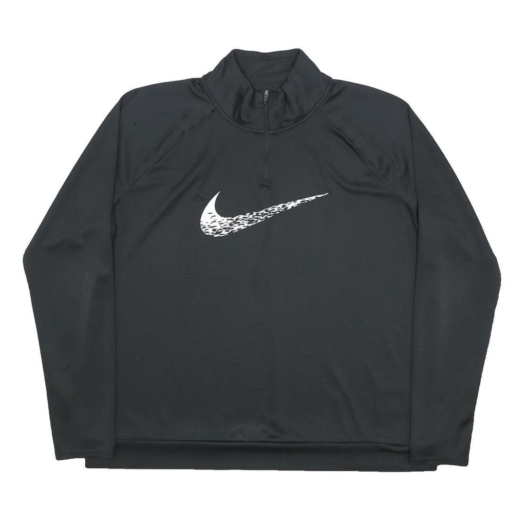 NIKE Womens Black 1/4 Zip XL Sports Sweatshirt Activewear Gym Pullover