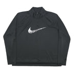 NIKE Womens Black 1/4 Zip XL Sports Sweatshirt Activewear Gym Pullover