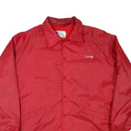 DUNBROOKE Mens Red Nylon Button Jacket 2XL Plain Coos County Shriner Embroidery