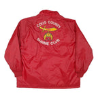 DUNBROOKE Mens Red Nylon Button Jacket 2XL Plain Coos County Shriner Embroidery