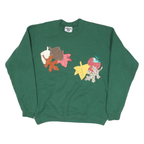 LEE Mens Green Crew Neck L Cotton Blend Applique Autumn Leaves Sweatshirt