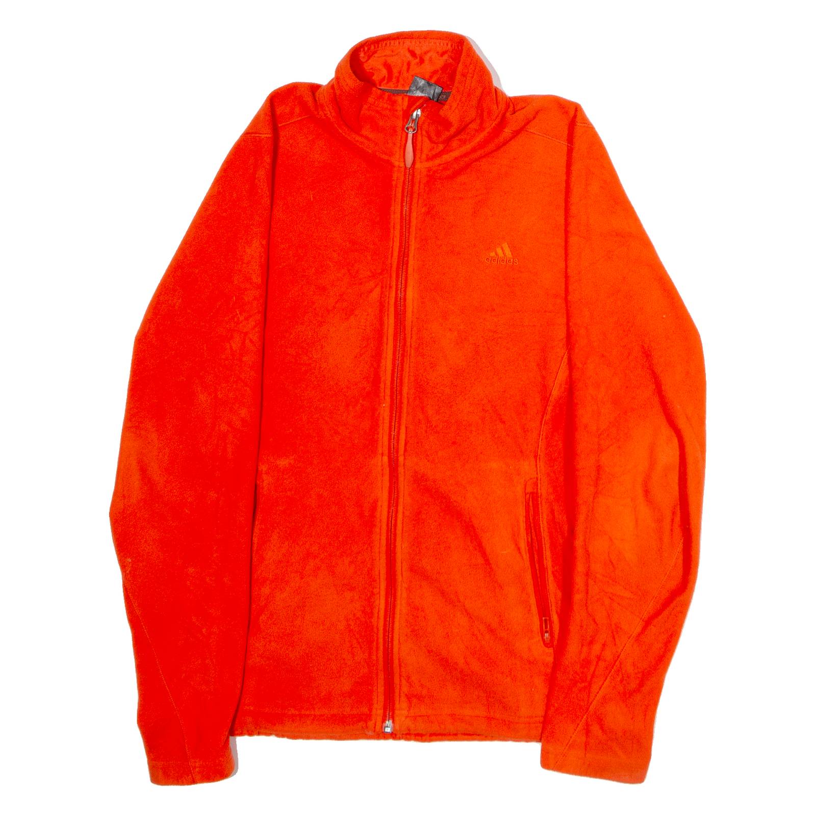 ADIDAS Womens Fleece Jacket Orange UK 18