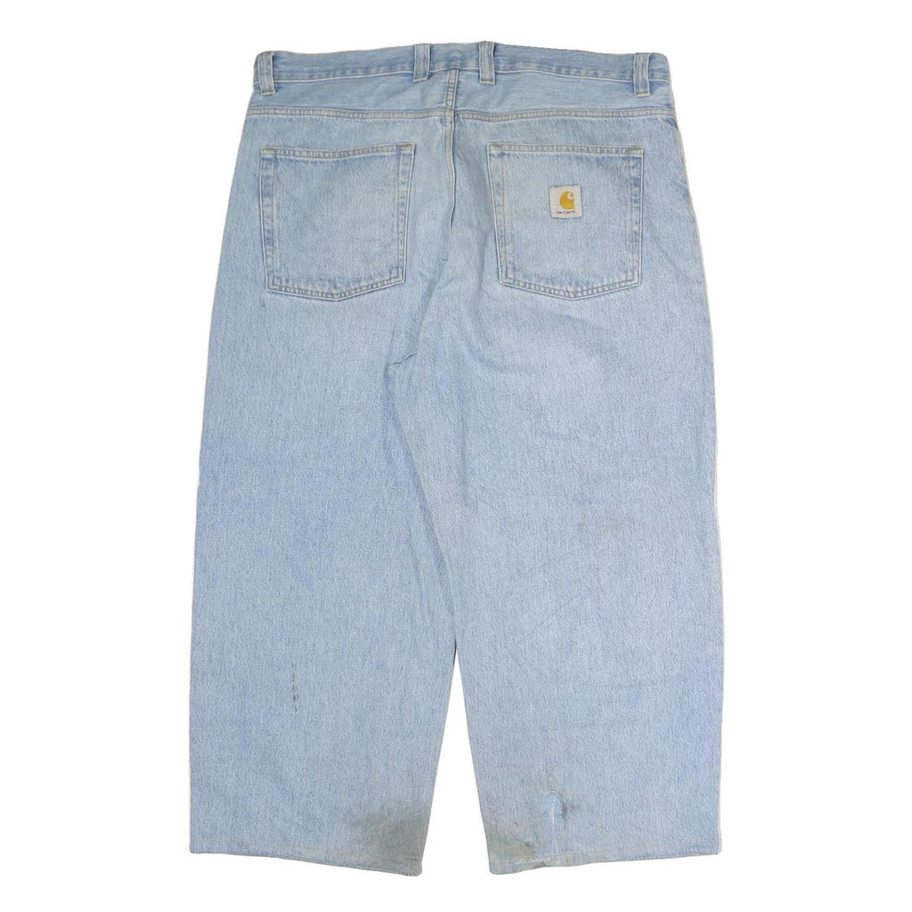 CARHARTT Mens Regular Fit Light Blue Denim Jeans W40 L25 Zip Closure Casual Wear