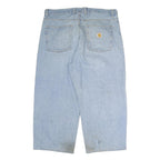 CARHARTT Mens Regular Fit Light Blue Denim Jeans W40 L25 Zip Closure Casual Wear