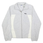 FILA Womens Grey & Cream Zip Jacket S Polyester Sports Casual Lightweight