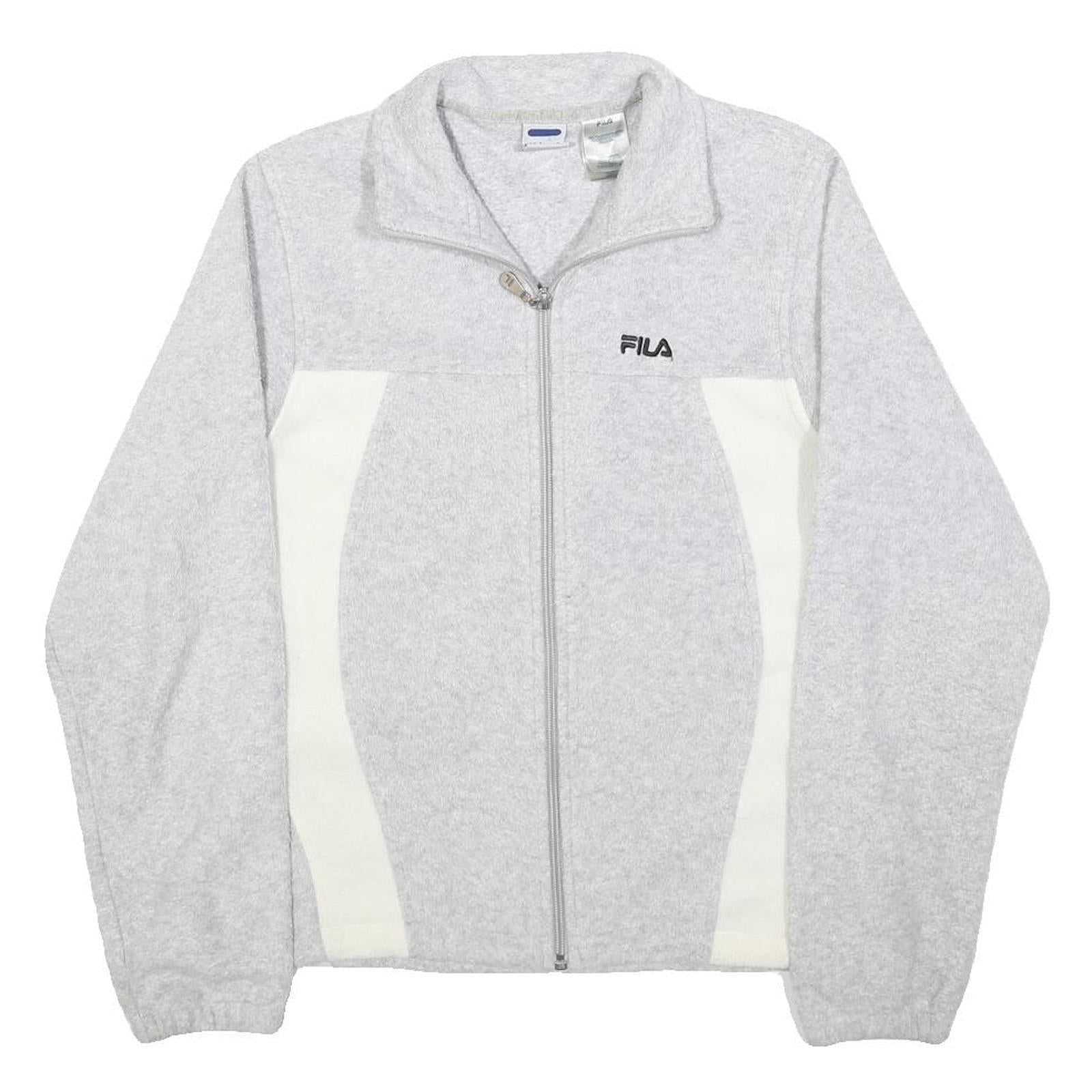 FILA Womens Grey & Cream Zip Jacket S Polyester Sports Casual Lightweight