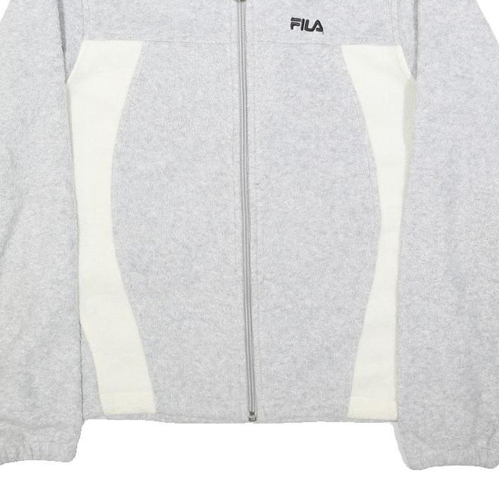 FILA Womens Grey & Cream Zip Jacket S Polyester Sports Casual Lightweight