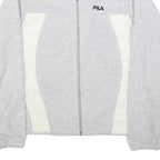 FILA Womens Grey & Cream Zip Jacket S Polyester Sports Casual Lightweight