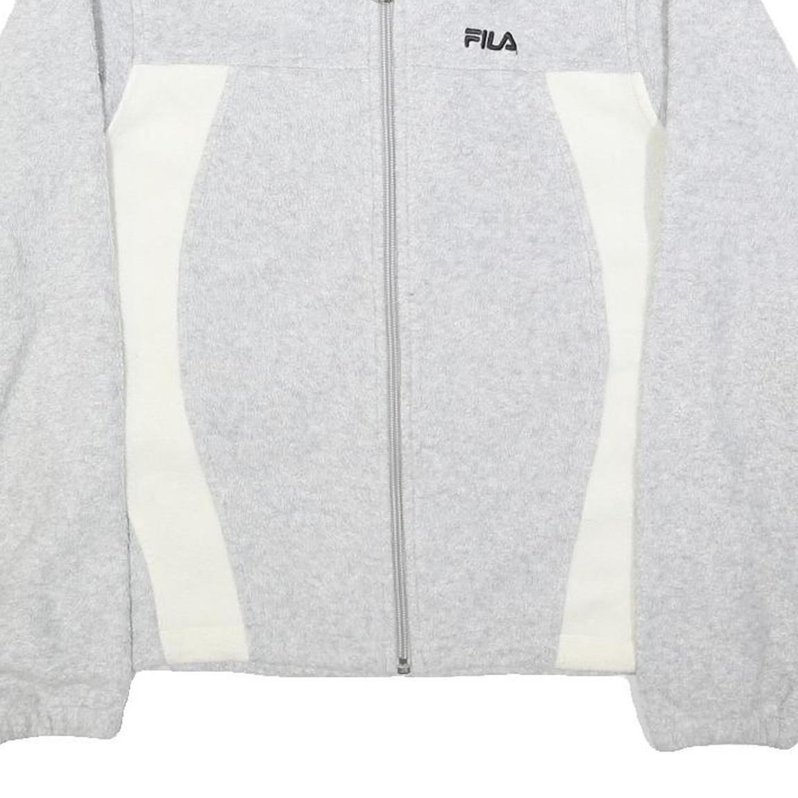 FILA Womens Grey & Cream Zip Jacket S Polyester Sports Casual Lightweight