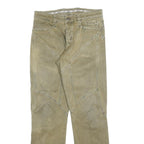 Mens Beige Cotton Blend Regular Fit Zip Closure Trousers W30 L32 Casual Pants