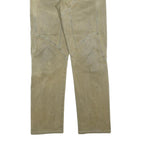 Mens Beige Cotton Blend Regular Fit Zip Closure Trousers W30 L32 Casual Pants
