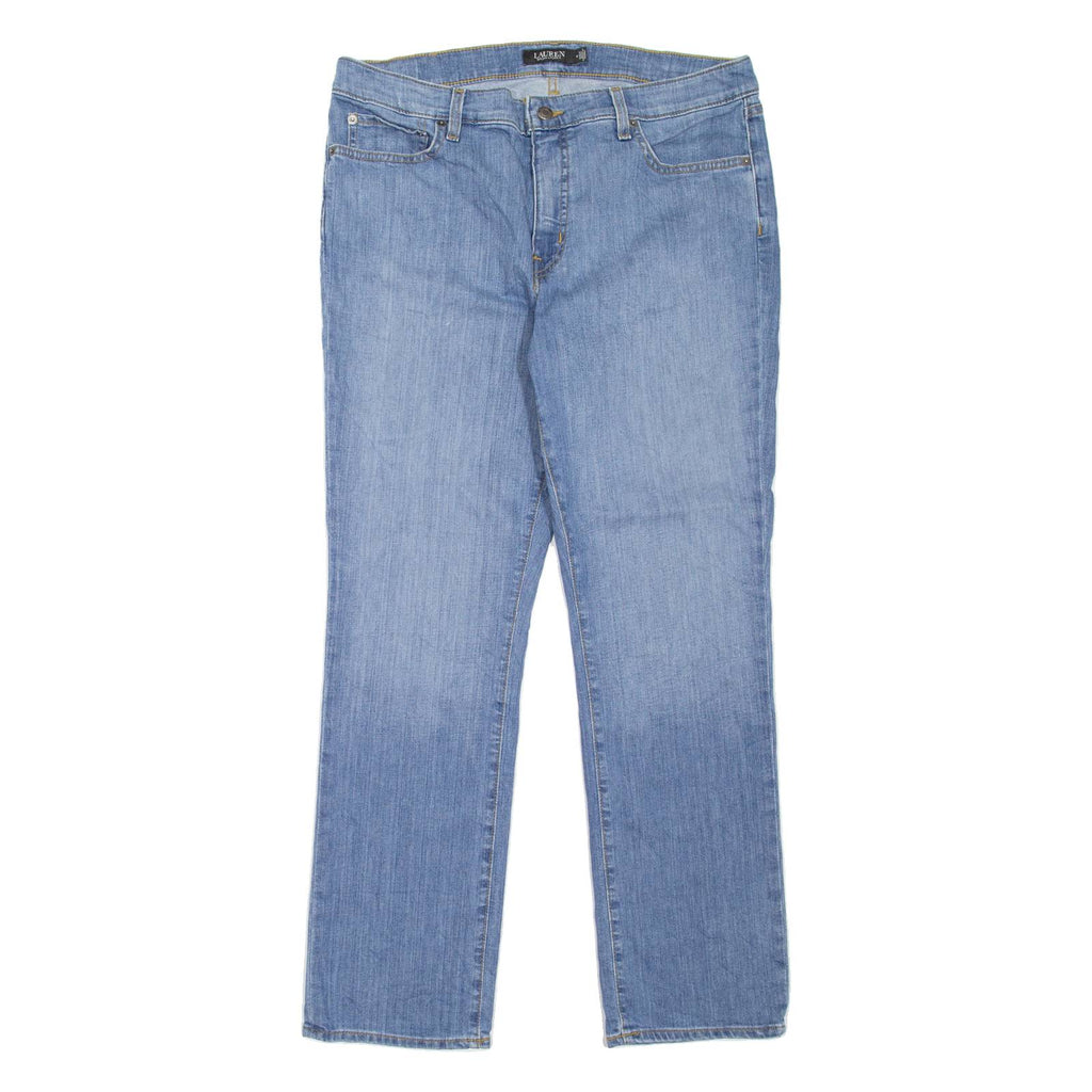 LAUREN RALPH LAUREN Womens Jeans Blue Regular Straight Stone Wash W34 L30