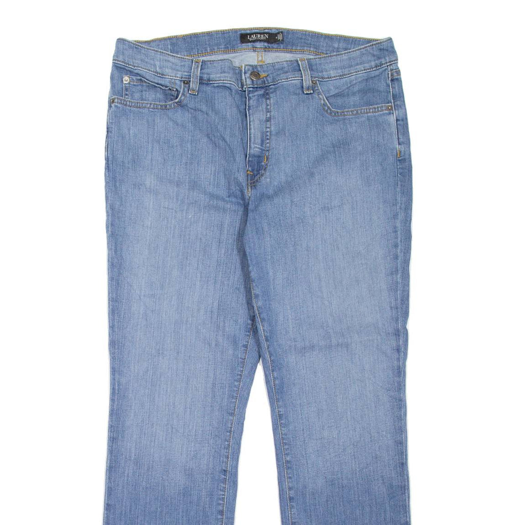LAUREN RALPH LAUREN Womens Jeans Blue Regular Straight Stone Wash W34 L30