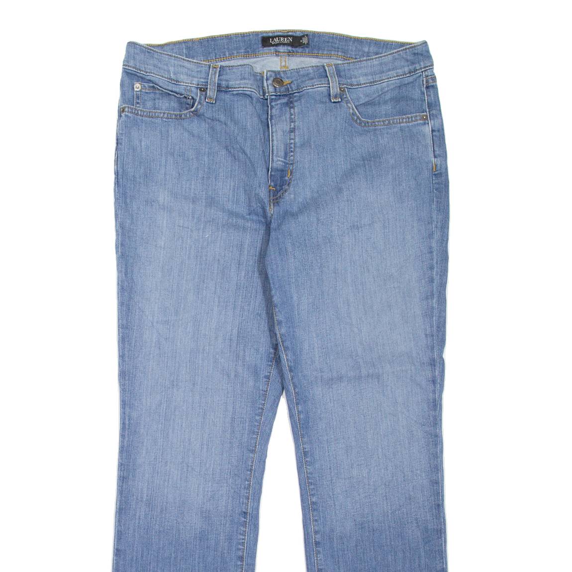 LAUREN RALPH LAUREN Womens Jeans Blue Regular Straight Stone Wash W34 L30