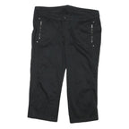 Womens Black Casual Shorts 2XL W34 Cotton Blend Comfortable Fit Zip Pockets