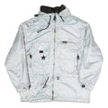 SYMBIOSIS Womens Silver Light Grey Casual Jacket L Polyester Blend Plain Zip