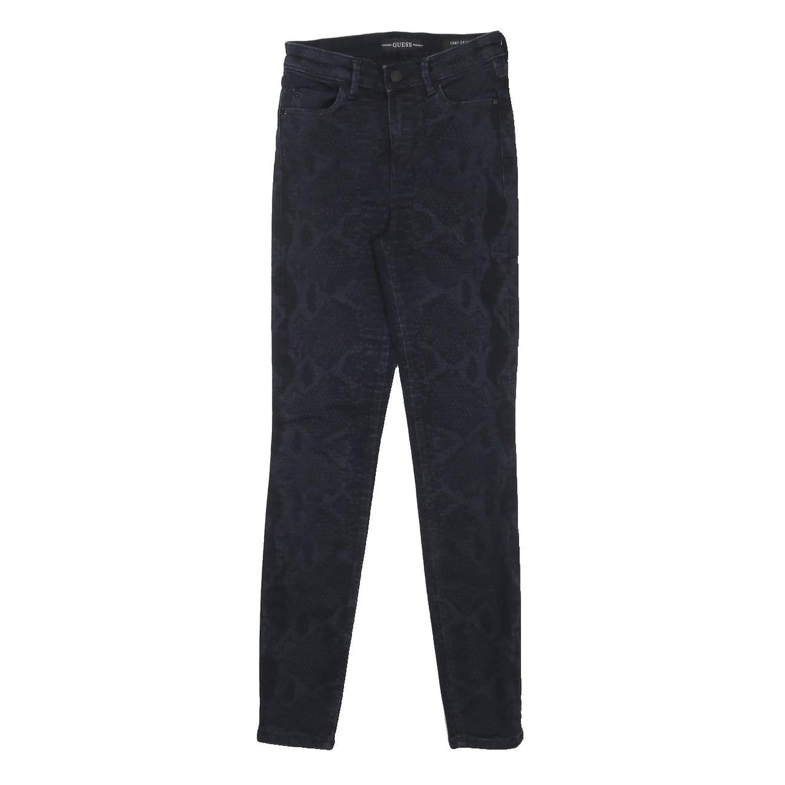 GUESS Womens Slim Skinny Denim Jeans Blue Animal Print Cotton Blend W25 L29