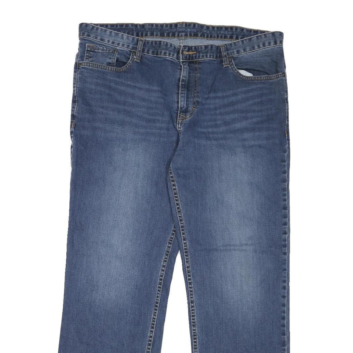 CALVIN KLEIN JEANS Womens Regular Fit Straight Denim Medium W38 L30 Blue Zip