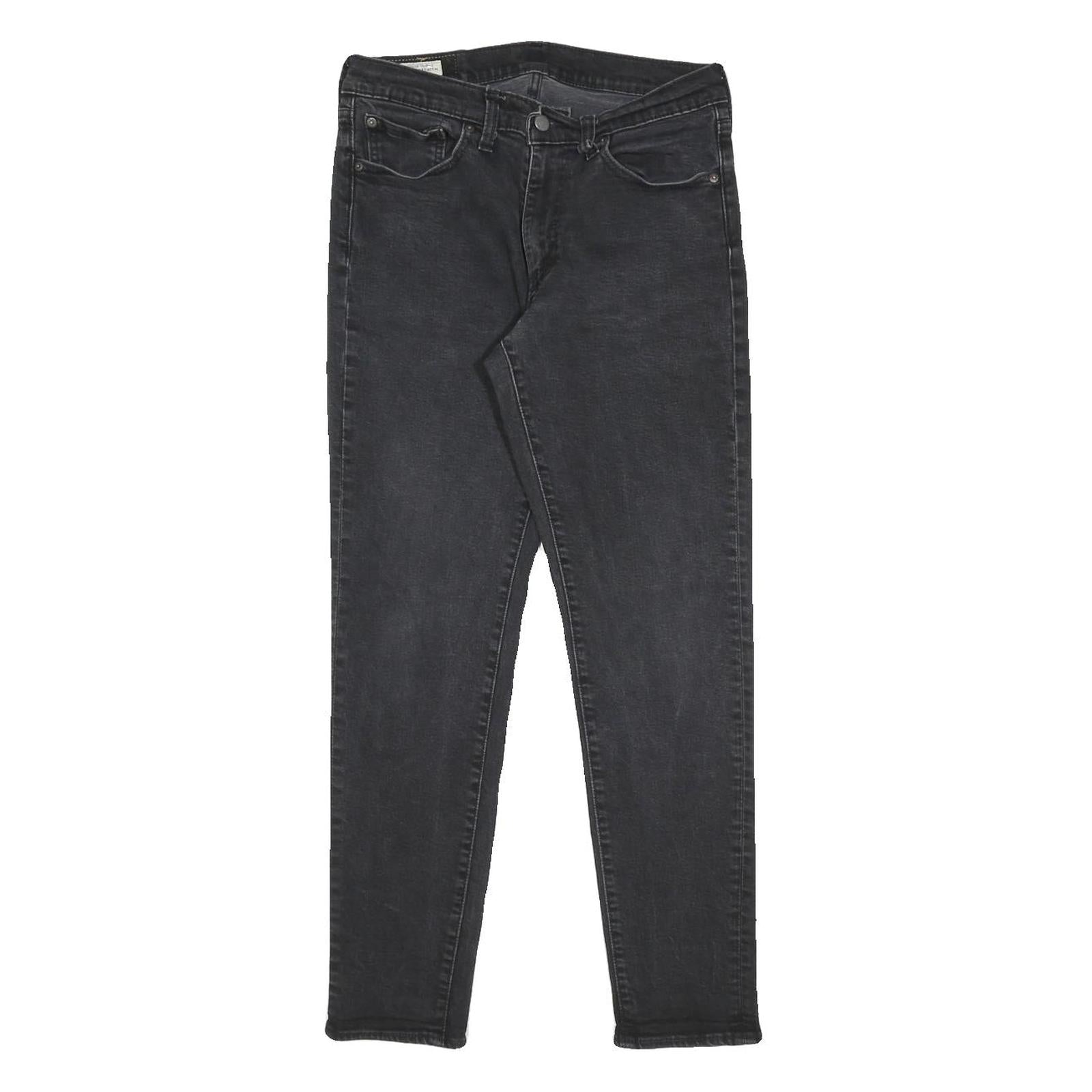 LEVI'S 531 BIG E Mens Slim Black Denim Jeans W29 L29 Classic Cotton Blend Zip