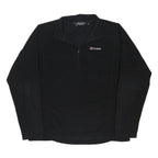 BERGHAUS Mens Black Outdoor Jacket L Polyester Blend Fleece Zip Stand-Up Collar