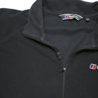 BERGHAUS Mens Black Outdoor Jacket L Polyester Blend Fleece Zip Stand-Up Collar