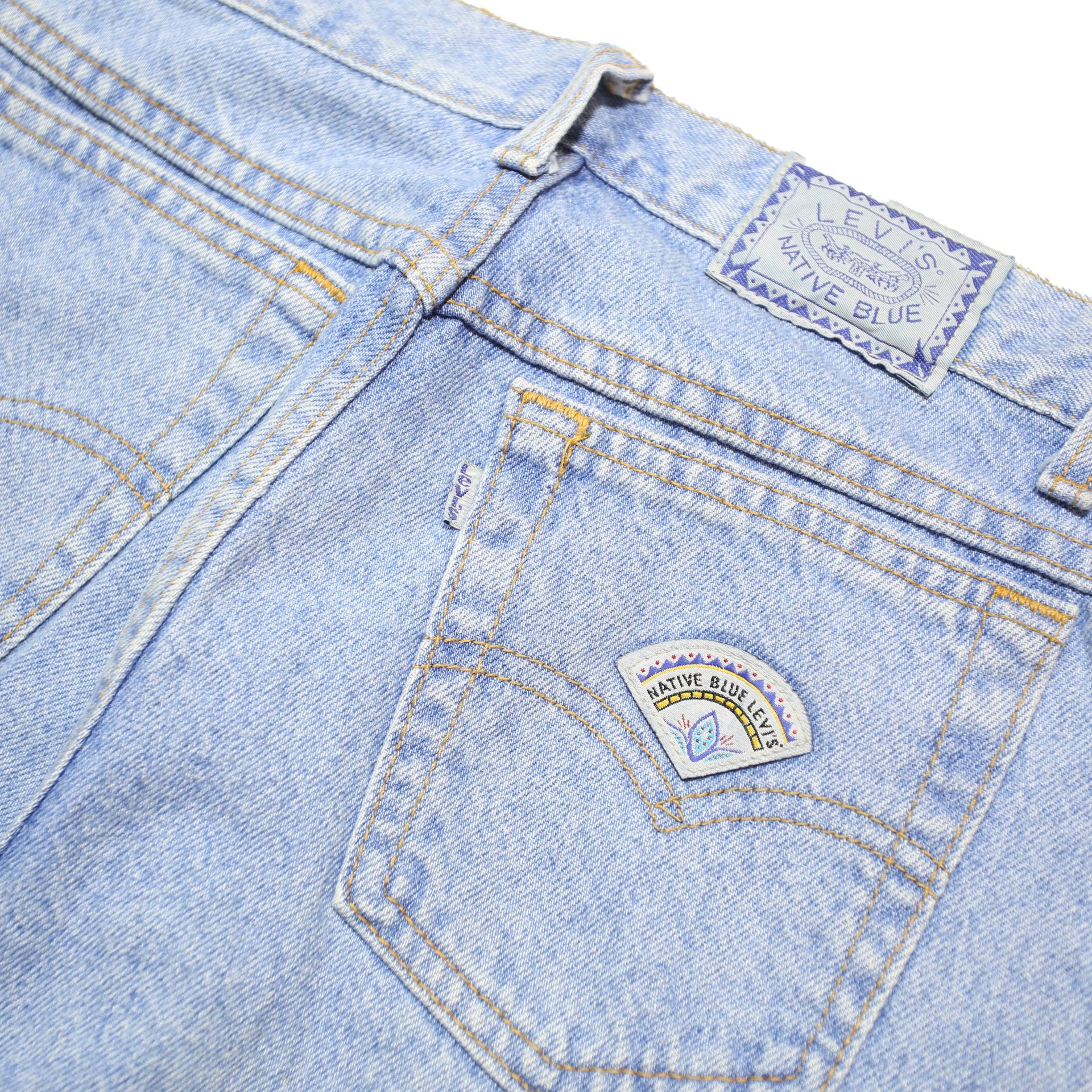 LEVI'S Native Blue Womens Jeans Blue Regular Straight Denim Light W28 L30