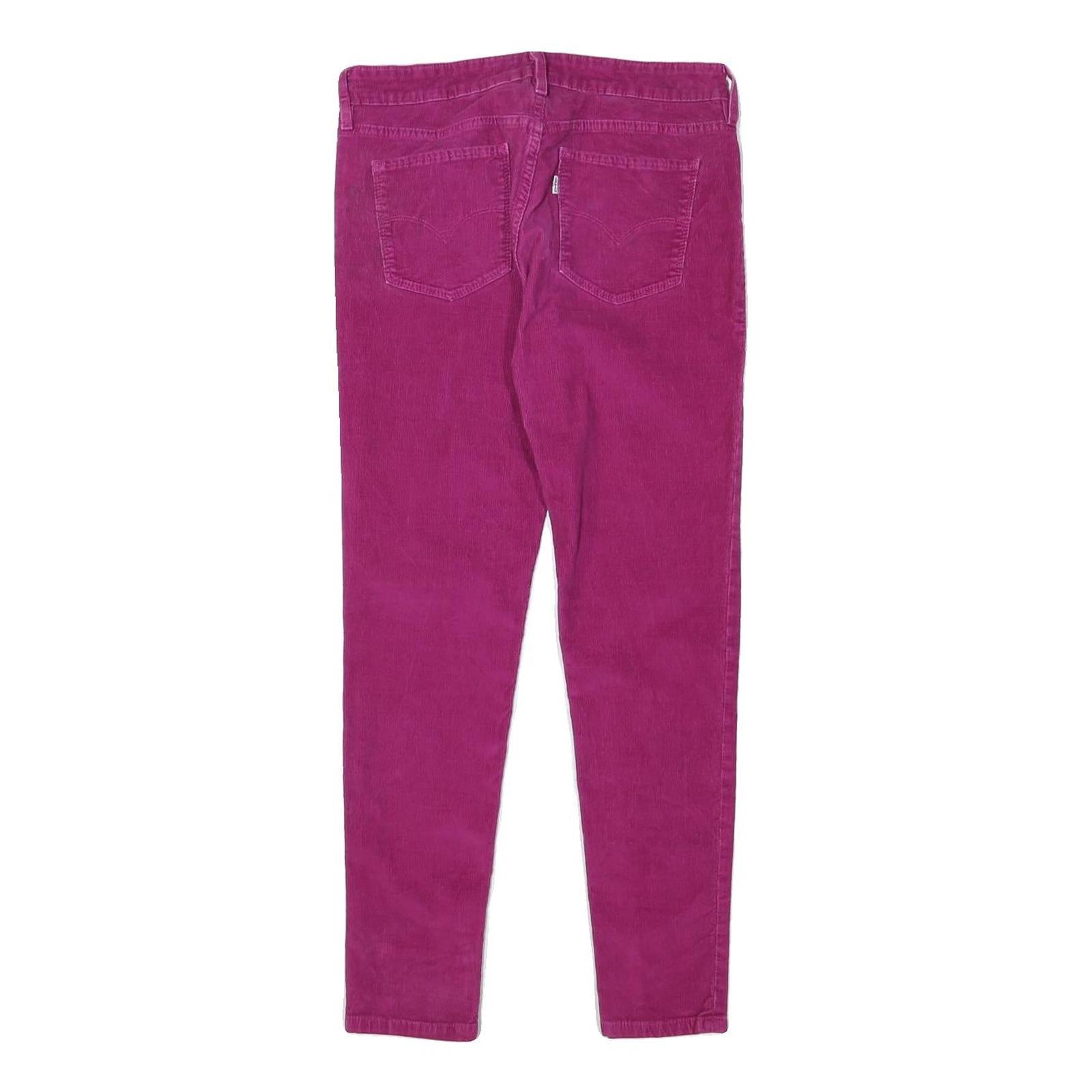 LEVI'S Womens Cotton Blend Purple Slim Skinny Trousers W28 L28 Stylish Fit