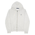 POLO RALPH LAUREN Mens Grey Full Zip Hoodie S Cotton Blend Casual Wear
