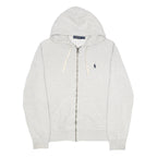 POLO RALPH LAUREN Mens Grey Full Zip Hoodie S Cotton Blend Casual Wear