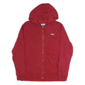 FILA Mens Red Full Zip Hoodie XL Cotton Casual Sweatshirt Drawstring Hood