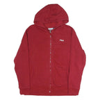 FILA Mens Red Full Zip Hoodie XL Cotton Casual Sweatshirt Drawstring Hood