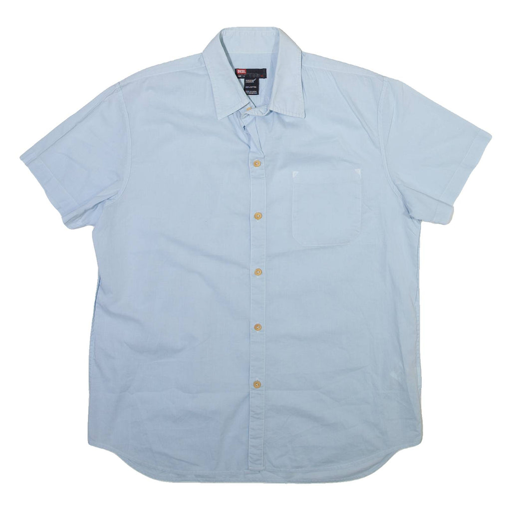 DIESEL Mens Plain Shirt Blue Long Sleeve L