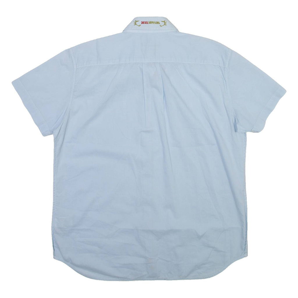 DIESEL Mens Plain Shirt Blue Long Sleeve L