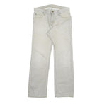 CARHARTT Mens Jeans Beige Regular Straight Denim Light W33 L34 Cotton Blend Zip