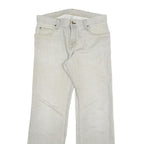 CARHARTT Mens Jeans Beige Regular Straight Denim Light W33 L34 Cotton Blend Zip