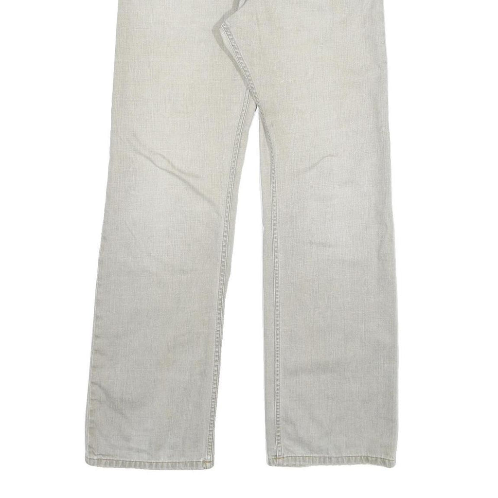 CARHARTT Mens Jeans Beige Regular Straight Denim Light W33 L34 Cotton Blend Zip