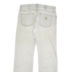 CARHARTT Mens Jeans Beige Regular Straight Denim Light W33 L34 Cotton Blend Zip