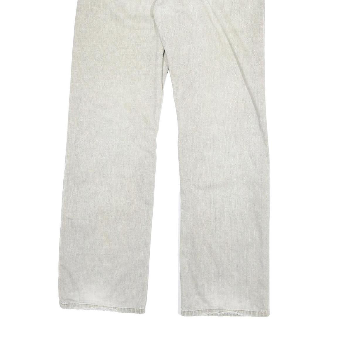 CARHARTT Mens Jeans Beige Regular Straight Denim Light W33 L34 Cotton Blend Zip