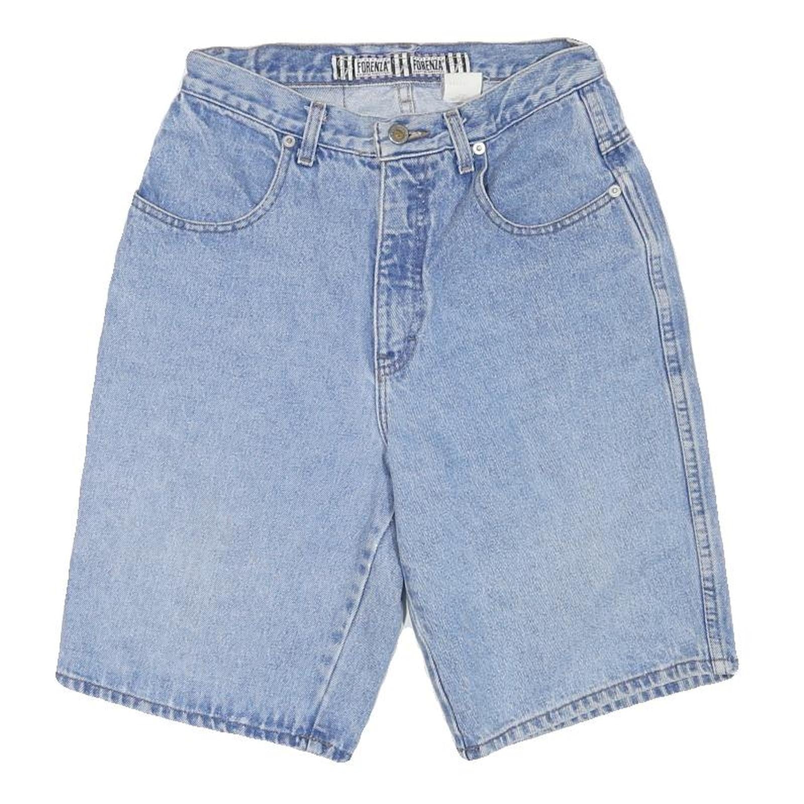 FORENZA Womens Shorts Blue Denim Casual L W28 Cotton Blend Relaxed Fit