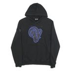 NEW ERA Mens Black Hoodie XL Cotton Blend Pullover Rams Logo Black