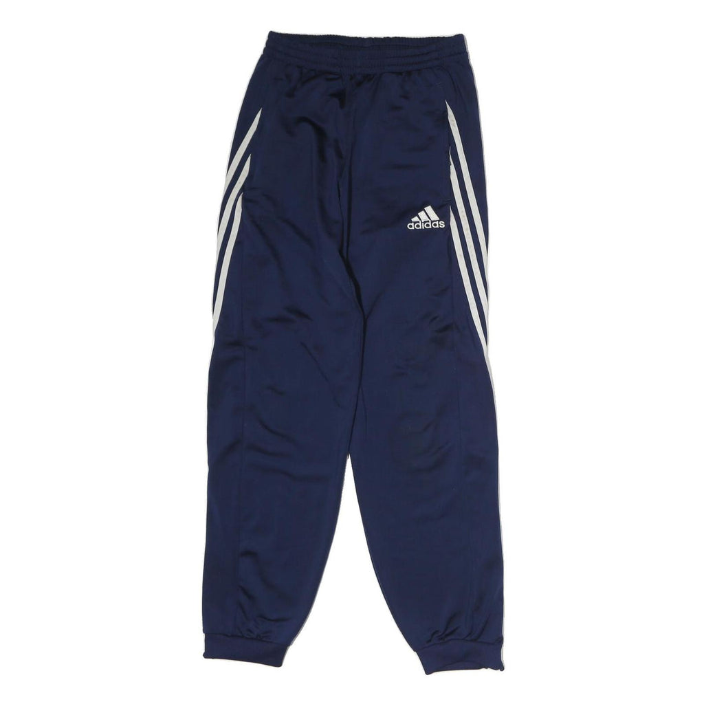 ADIDAS Mens Joggers Navy Blue & White Slim Tapered S W26 L30 Striped Logo